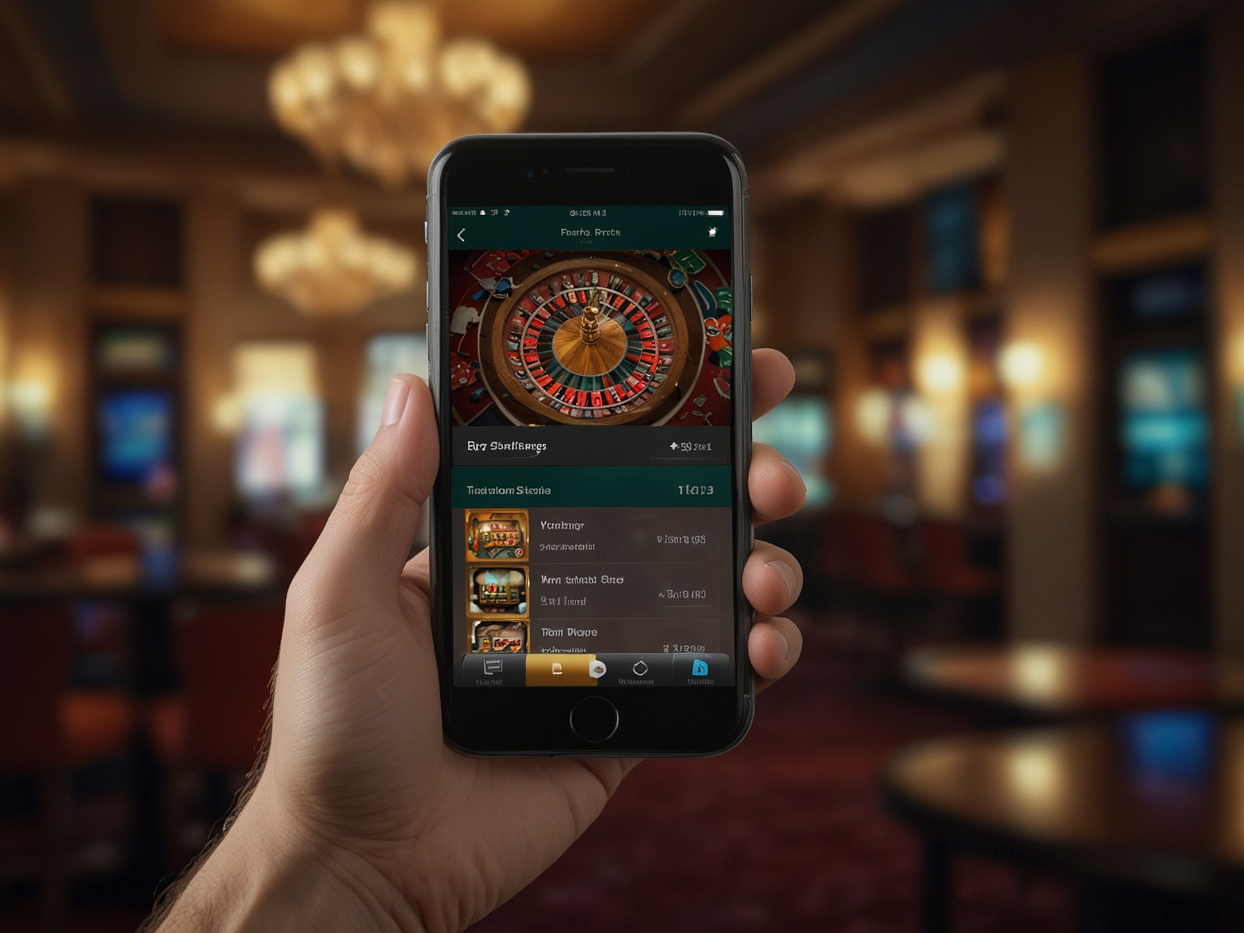 Schermata app casinò su dispositivo mobile